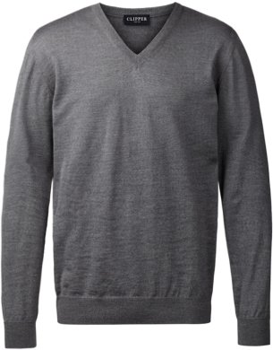 Milan mens pullover v-neck, stone grey melange