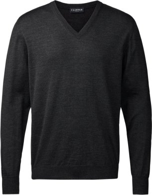 Milan mens pullover v-neck, charcoale melange