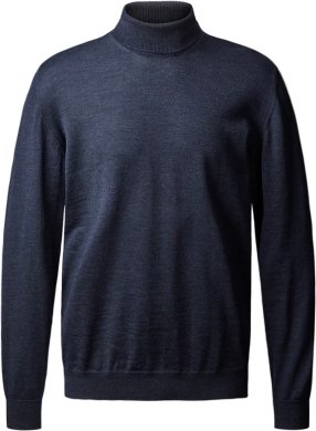 Milan mens roll neck pullover, navy melange