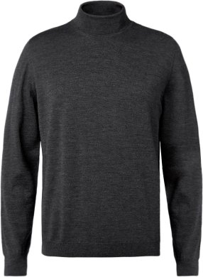 Milan mens roll neck pullover, charcoale melange