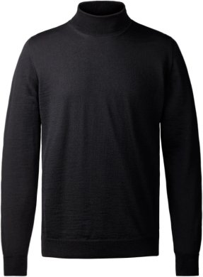Milan mens roll neck pullover, black