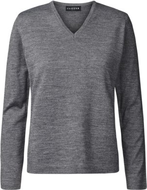 Copenhagen womens pullover v-neck, stone grey melange