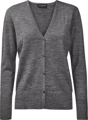 Copenhagen womens cardigan v-neck, stone grey melange