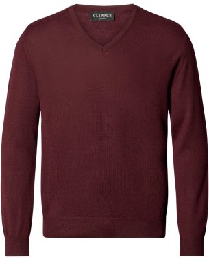 Copenhagen mens pullover v-neck, burgundy melange