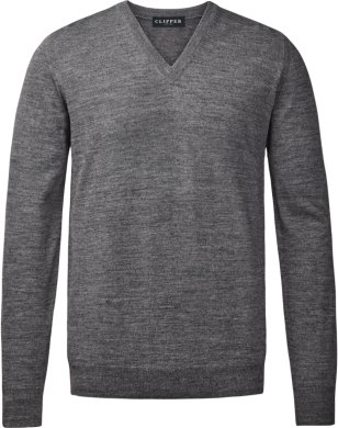 Copenhagen mens pullover v-neck slimfit, stone grey melange