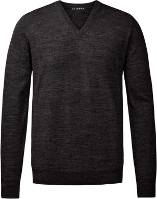 Copenhagen mens pullover v-neck slimfit, charcole melange