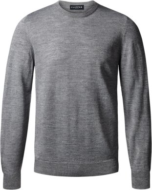 Copenhagen mens pullover round-neck slimfit, stone grey melange