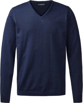 Berlin mens pullover v-neck, dark blue melange