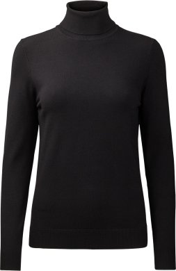 Paris women roll neck pullover, slim fit, black