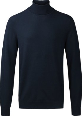 Paris men roll neck pullover, slim fit, captain navy
