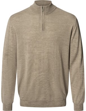 Copenhagen mens pullover zip-neck, sand melange