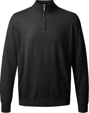 Copenhagen mens pullover zip-neck, charcoale melange