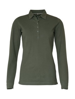 Woman Deluxe longsleeve polo, olive