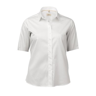 White female short sleeve stretch twill shirt, comfort fit