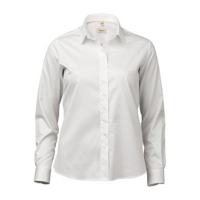 White female super stretch shirt, comfort fit