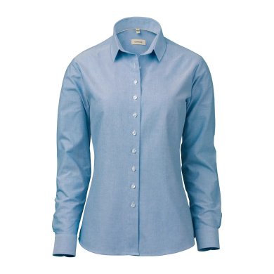 Light blue female stretch oxford shirt, slimfit