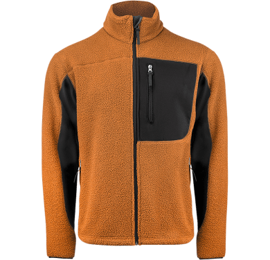 Pile fleece jacket, orange/black