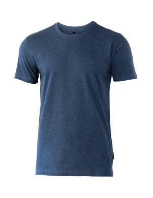 Soft round neck t-shirt, navy melange