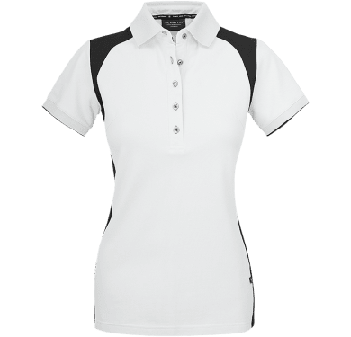 Womens Stretch Pique Shirt, white/black
