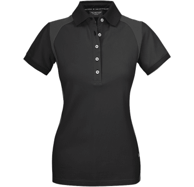 Womens Stretch Pique Shirt, black/grey
