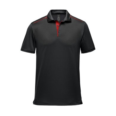 Men's Monterey S/S Piped Polo, black/red