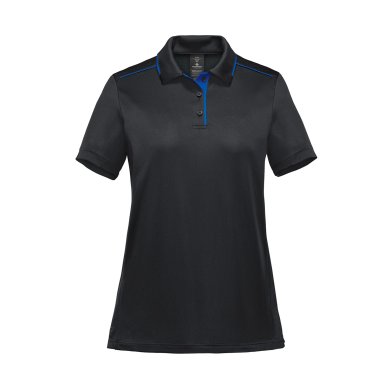 Women's Monterey S/S Piped Polo, black/royal