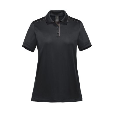 Women's Monterey S/S Piped Polo, black/granite