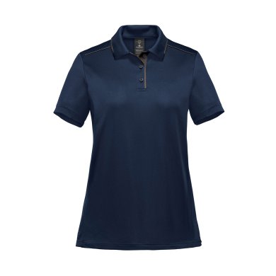 Women's Monterey S/S Piped Polo, navy/granite