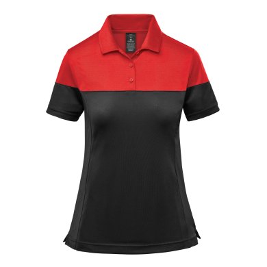 Women's Monterey Two-Tone S/S Polo, black/red