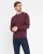 Milan mens pullover round-neck, burgundy melange