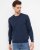 Milan mens pullover round-neck, dark blue mouliné