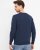 Milan mens pullover round-neck, dark blue mouliné