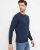 Milan mens pullover round-neck, dark blue mouliné