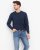 Milan mens pullover round-neck, dark blue mouliné