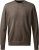 Milan mens pullover round-neck, dark khaki melange