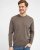 Milan mens pullover round-neck, dark khaki melange