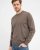 Milan mens pullover round-neck, dark khaki melange