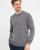 Milan mens pullover round-neck, stone grey melange