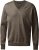 Milan mens pullover v-neck, dark khaki melange