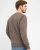 Milan mens pullover v-neck, dark khaki melange