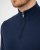 Milan mens pullover zip-neck, dark blue mouliné
