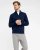 Milan mens pullover zip-neck, dark blue mouliné