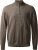 Milan mens pullover zip-neck, dark khaki melange