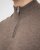 Milan mens pullover zip-neck, dark khaki melange