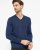 Berlin mens pullover v-neck, dark blue melange