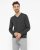 Berlin mens pullover v-neck, dark charcoal melange