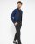 Berlin mens cardigan, dark blue melange