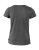 Woman soft round neck t-shirt, black melange