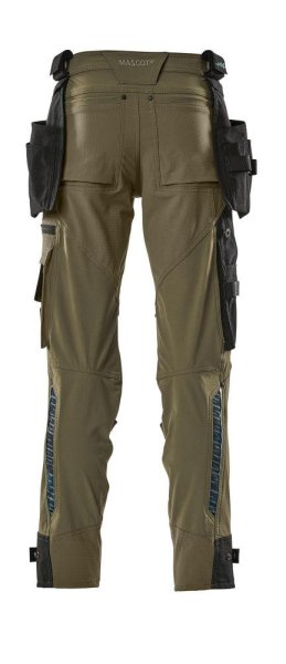 Zoom bild av Byxor med hängfickor, mossgrön