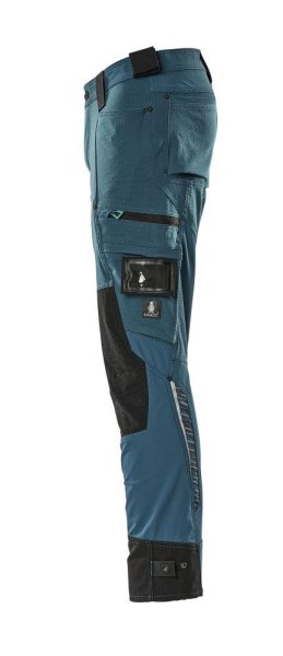 Zoom bild av Byxor med knäfickor, mörk petrolium